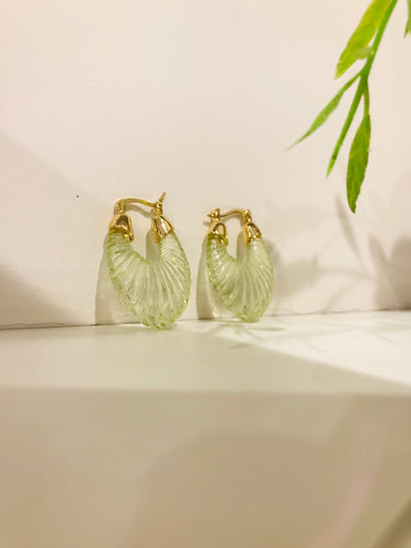Green Crystal Hoop Earrings